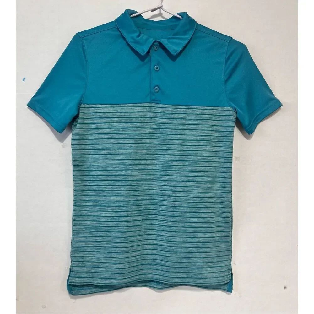 All In Motion Striped Polo Shirt Boys Size L (12-14)